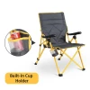 Hot Sale 3 Position Adjustable Outdoor Relax Reclining Metal Folding Camping Chair With Armrest