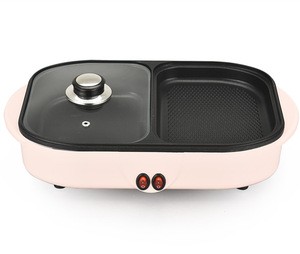 Hot sale cooking bbq electric grill with cute little hot pot