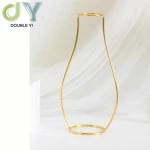 Hot sale gold metal frame vase in multi-shaped home decoration iron vase