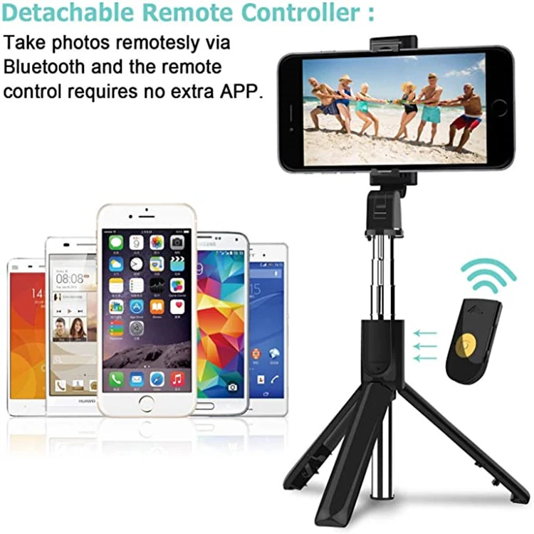 Hot Sale Remote Control K07 K10 Flexible Selfie Stick Mobile Artifact Multi function Selfie Stick with Tripod