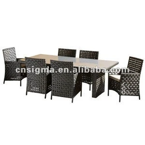 Hot sale taizhou rattan and wicker furniture rattan patio furniture bamboo dinning set