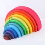 hot sale wooden toys rainbow building big blocks toddler toys early educational montessori material educational toys