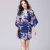 Import Hot Sales Blue Floral Satin Silk Bride Robe Kimono Bathrobe For Bride and Bridesmaid from China
