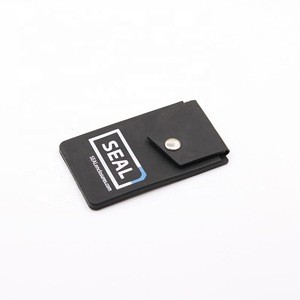 Hot-selling Customized Silicone Wallet Mobile Phone Card Holder with Button