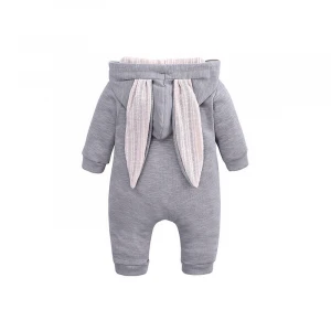 Hot selling long sleeve romper fashion big ears rabbit design baby clothes cotton cute Baby+Rompers