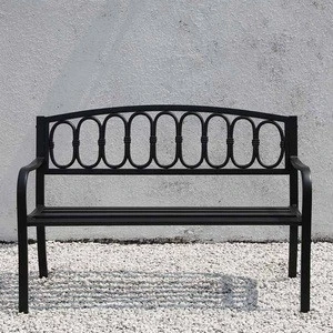 Hot selling modern style solid metal steel outdoor garden park bench chair