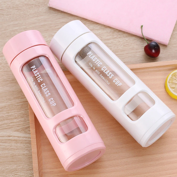 Hot Selling Sport  infuser water bottle glass  and glass water bottle with tea filter