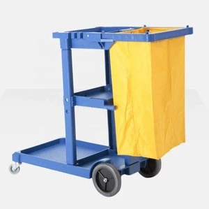 hotel room cleaning trolley service tool janitor cart with wheels
