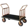 Hotel Rose golden color Bellman&#39;s four wheels lobby  hand baggage trolley luggage trolley cart