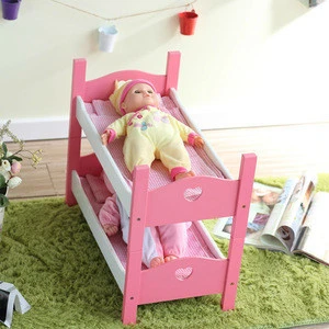 HT-PDF002 52x27x(H)50cm 18" American Doll Cradle, High Quality Wooden Furniture Toy For Child