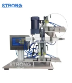 HX-T6100 Desktop Semi-automatic Four Wheels Clamping Fine Mist Bottle and Spray Lid Screwing Capping Machine