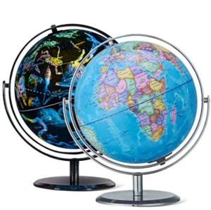 Illuminated Constellation World Globe - 2 in 1 Interactive World Globe with Stand, Built-in LED Light, USB Night View Stars
