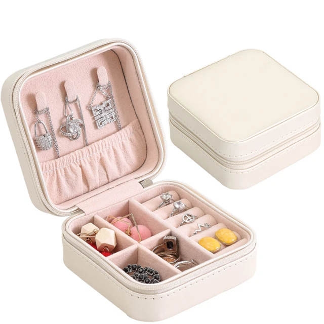 In Stock Pu Leather Pink Jewelry Box Packaging Boxes for Jewelry with Logo