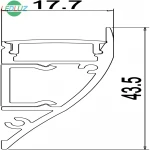 indirect up luminous wall light led aluminum profile with strip
