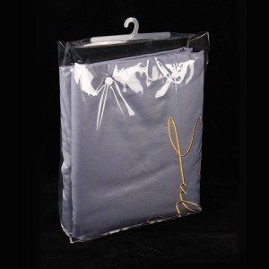 Individually packaging resealable hanger garment clothes bags with hanger