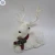 Import Indoor Natural Handmade Christmas Stage Decoration Craft White Shiny Deer W/Scarf S/2 from China