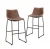 Import Industrial Chair Brown PU Leather Cover Upholstered Metal Bar Stool Indoor Kitchen Counter Bar Stools from China