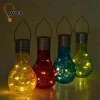 IP44 waterproof hanging bottle light lawn lamp crackle glass bulb led solar garden lights outdoor decorative for pathway