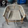 Italian outdoor chair garden furniture patio terrace outdoor hotel garden arm chair hand woven rope accent teak wood sofa chair