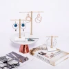 Jewelry home store display metal jewelry display earring holder stand with marble tray