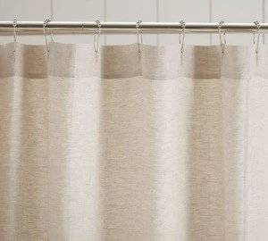 Jonsun 100 Linen Ruffle Shower Curtain, Home Goods Shower Curtains