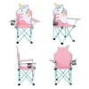 Kids Outdoor Folding Lawn and Camping Chair with Cup Holder Unicorn Camp Chair