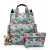 Import korean printing mummy nappy baby stroller diaper bag mom backpack set with laptop compartment from China