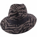 Ladies Unconstructed Tiger Print Wool Felt Fedora Hat