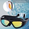 Large Frame UV Protection Anti-Fog Leisure Goggles with Wide Vision Mirror Coated Lens for Swimmers