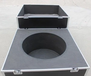 Large instrument aluminum case rolling drum flight case