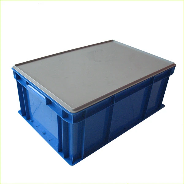 Large Plastic Fish Water Storage Container Stackable Nestable Sale Plastic Folding Moving Crates with lid