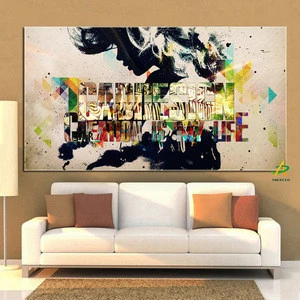 Large Size Digital Canvas Wall Painting Life is Creation Framed Ready To Hang Free Sample