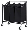 Large Stock Top Quality Daily Use Household Products Hotel Commercial 3 Sections Laundry Cart