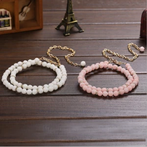 Latest High quality waist chains pearl zirconia cz Beach Colorful Waist Beads