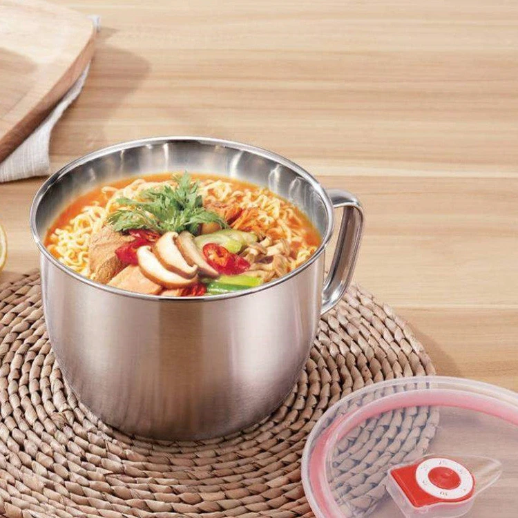 Leak-Proof Stainless Steel Noodle Bowl With Lid Handle Rice Soup Bowl