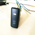 LED OFF ABS 220V 12V LED Light Push Button Switch On/Off For  FJ