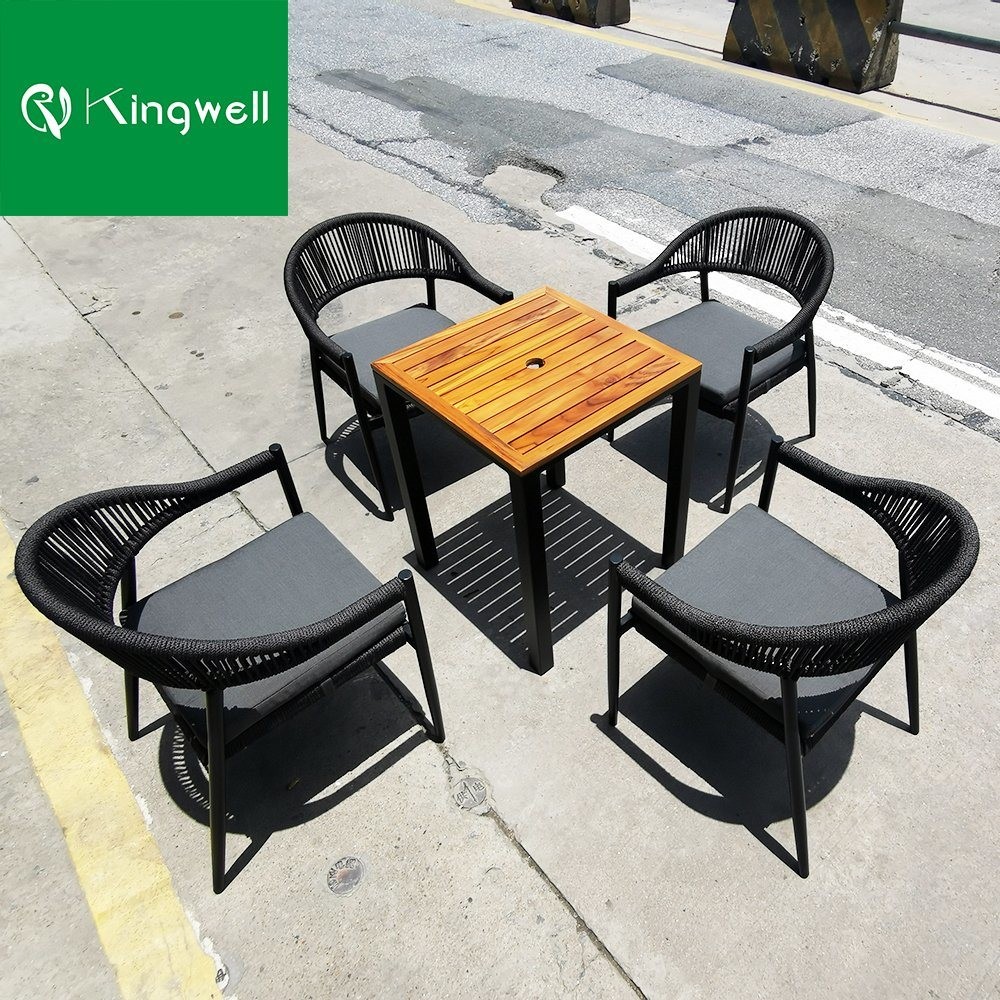 Leisure Outdoor Rope Weaving Restaurant Furniture Dining Chairs for Hotel