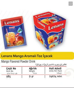 Lenans Mango Flavored Powder drink 9 gr. - 1,5 lt.