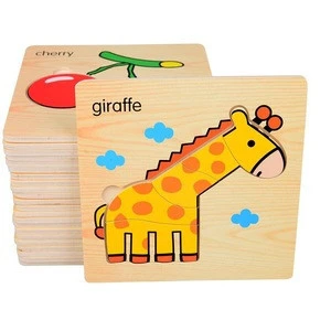 Lets make Baby 3D Puzzle Jigsaw Wooden Toys Cartoon Animals Puzzles Child Educational Toy for Children Montessori Toys Puzzle