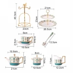 Light luxury creativity porcelain ceramic tea cups sets coffee cup set with Cup holder saucer