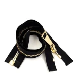 Logo Zipper for Bag Leather Jacket Coat Gold Silver Rose Gold Brass Copper Teeth Custom Metal Sustainable Zippers Manufacturers