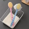 Long Handle Double Sided Bath Bristle and Loofah 2 in 1 Shower Back Body Scrubber