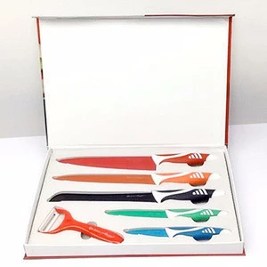 Low Price Colorful Non-Stick Coating 6pcs Royal Swiss Line Kitchen Knife Set
