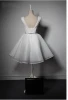 LSQ059 Cheap V neckline organza knee length ladies tops elegant vestidos de fiesta white party dresses for girl