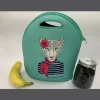 Lunch Bag for Kids or Adults Machine Washable Insulated Neoprene That Unzips to a Placemat High Quality Neoprene Lunch Bag