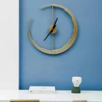 Luxury Gold Metal Handmade Wall Art Decor Moonstring Wall Clock