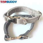luxury high quality Durable Nylon tweed fabric adjustable Pet Dog Collar