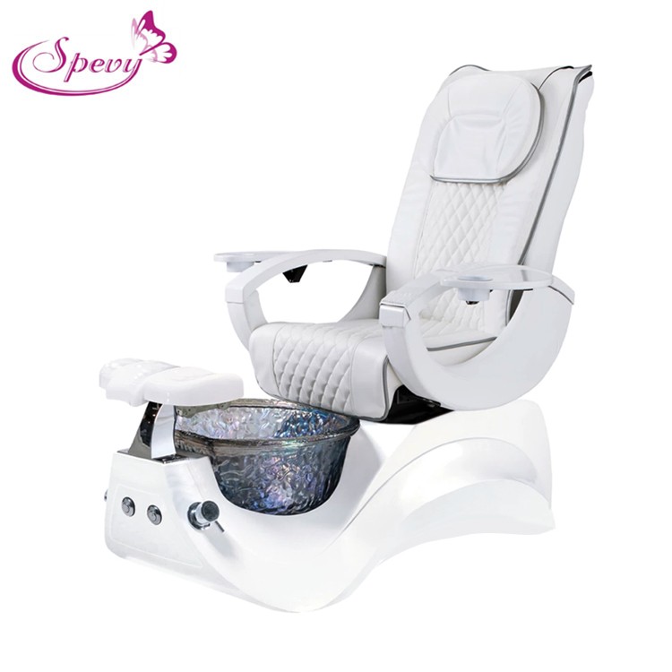 Luxury white throne pedicure spa chair, massage Pedicure Chair for nail salon SY-P528B