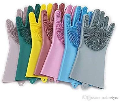 Magic Silicone Dish Washing Gloves Kitchen Accessories Dish-washing Glove Household Tools for Cleaning Car Pet Brush Glove