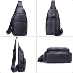 Marrant factory wholesale mens leather chest bag leisure business mens chest shoulder leather bag tactical chest crossbody bag